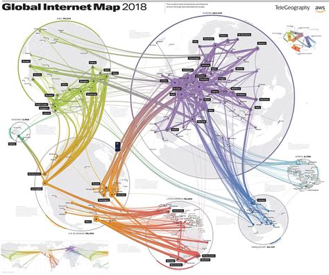 cartographie numerique la carte mondiale de linternet selon telegeography