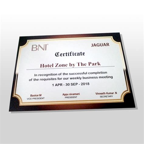 dealer certificate foam sheet yesprint sunpack printing  promotional products