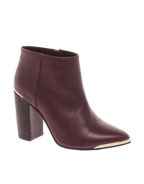 lyst asos asos addict leather ankle boots  purple
