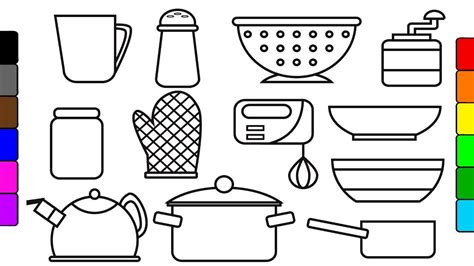 kitchen utensils coloring pages gincoo merahmf