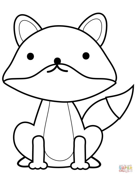 cute fox coloring page  printable coloring pages