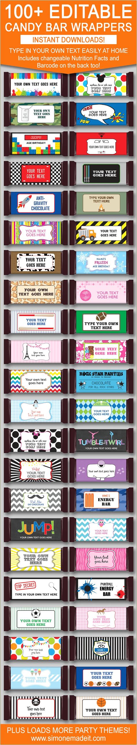 printable candy bar wrappers templates graduation resume gallery