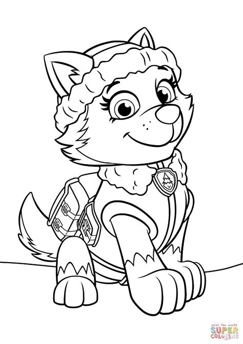 paw patrol everest coloring page  printable coloring pages