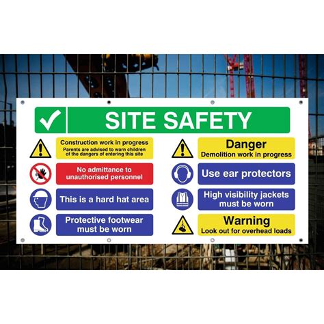 site safety banner construction signs   britain pvc banner