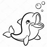 Dolphin Golfinho Delfin Colouring Schattige Delphin Delfino Fofos Golfinhos Mignon Wonder Kleurplaten Animali Mermaid Infantis Piccolo Delfini Marinhos Ausmalen Desenho sketch template