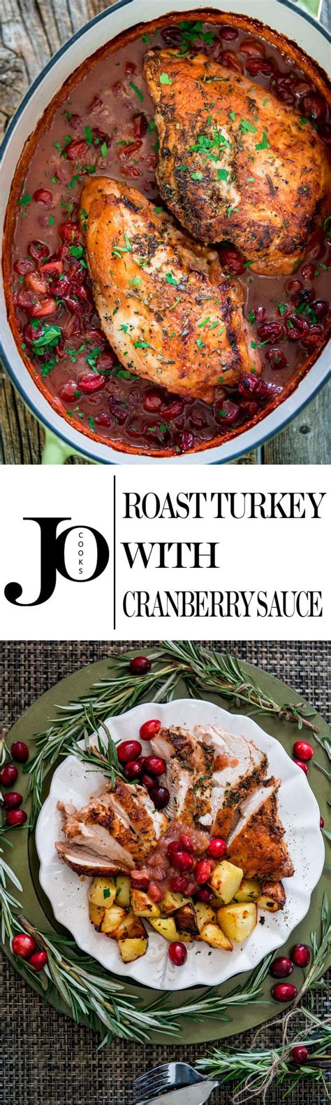 roast turkey breast with saucy cranberry sauce jo cooks