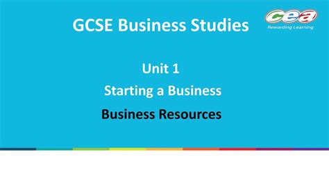 gcse business studies unit  starting  business