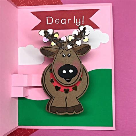 Art Impressions Reindeer Popcard Handmade Card Art