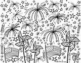 July 4th Coloring Kids Pages Fourth Crafts Printable Summer Activities Adult Sheets Fun Independence Easy Blue Red Printables Firework Etsy sketch template