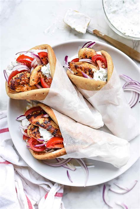 easy chicken gyro recipe  tzatziki sauce