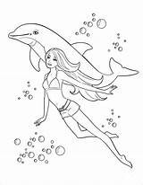 Barbie Coloring Dolphin Pages Coloringbay Printable Princess sketch template