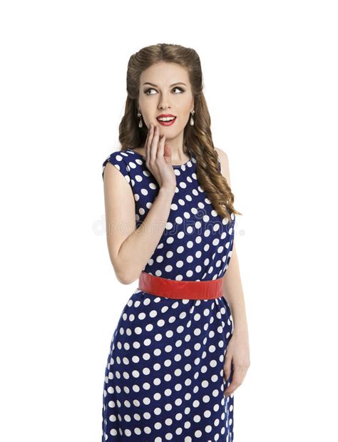 woman in polka dot dress retro girl pin up hair style free download