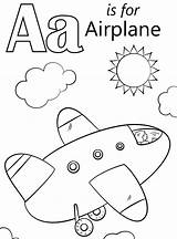 Letter Coloring Airplane Printable Pages Kids Onlinecoloringpages sketch template