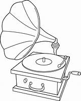 Record Player Clip Drawing Clipart Coloring Gramophone Music Colouring Dumpty Humpty Old Lineart Sweetclipart Cliparts Template Gramaphone Line Getdrawings Drawings sketch template