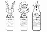 Christmas Bookmarks Coloring Preview sketch template