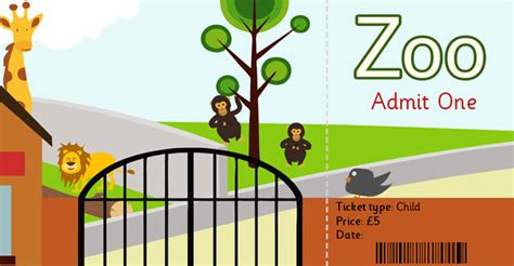early learning resources zoo role play ticket eyfs ks