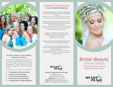 sharp image salon spa bridal brochure    sharp image salon