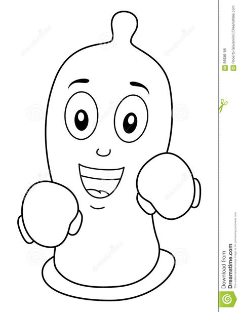 coloring condom thumbs up character vector illustration 83141738