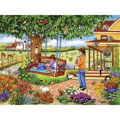 Kittens On The Swing 1000 Piece Jigsaw Puzzle Bits And