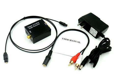 digital optical coax  analog rca audio converter adapter  ft optical toslink cable