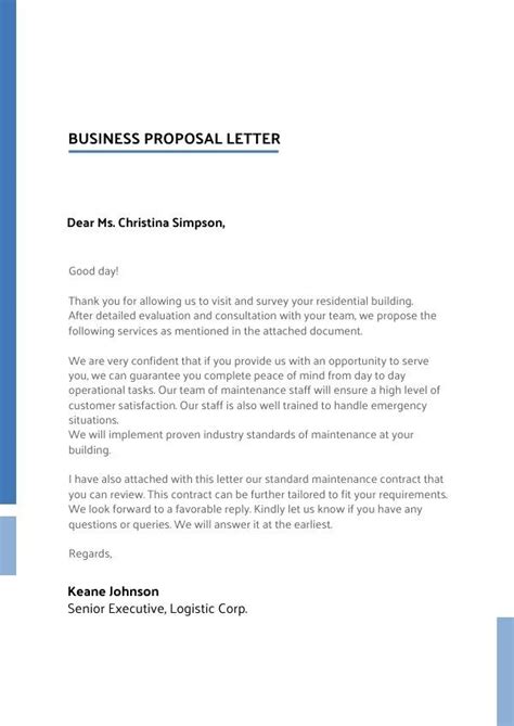business proposal letter template   business proposal letter