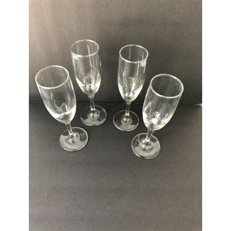 Modern Style Vintage Libbey Clear Champagne Glasses S 4