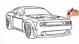 Dodge Hellcat Challenger sketch template