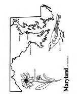 Maryland State Coloring States Pages Printables Usa Map List sketch template
