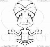 Closed Eyes Man Swami Sitting Cartoon Clipart His Vector Cory Thoman Outlined Coloring 2021 Illustration Clipground sketch template