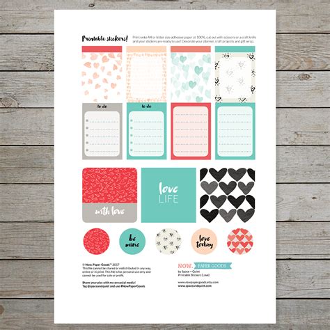 valentines day printable stickers  planners  gift wrapping