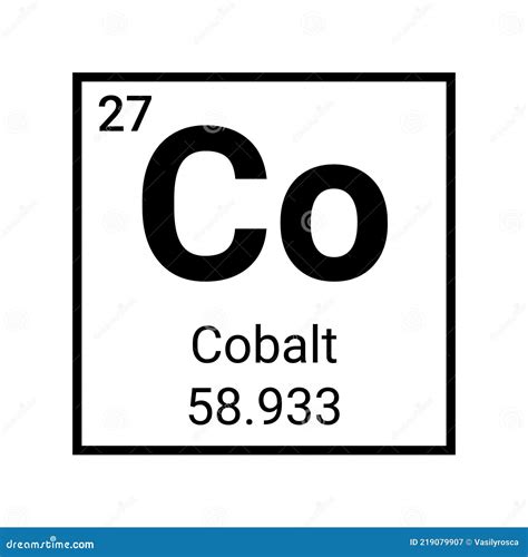 Elemento Químico Cobalto Tabla Periódica De Símbolo De Cobalto De