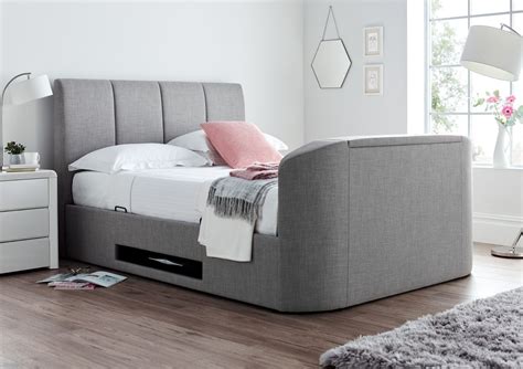 copenhagen upholstered ottoman tv bed grey king size storage bed bed