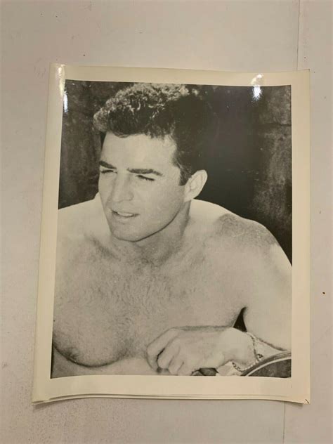 Vintage Vince Edwards Shirtless Black And White Promotional Photograph