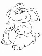 Elephant Coloring Pages Kids Printable Animal sketch template