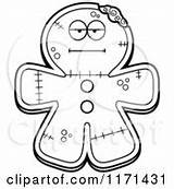 Mascot Zombie Gingerbread Outlined Coloring Clipart Cartoon Vector Bored Cory Thoman Screaming sketch template