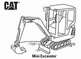Excavator Caterpillar Bagger Malvorlage Printables sketch template