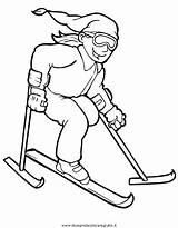 Skiing Skifahren Skier Ausmalbild sketch template