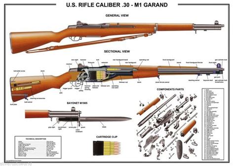 garand diagram xjpg wwii weapons pinterest  garand poster  rifles