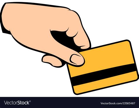 credit card  hand icon cartoon royalty  vector image