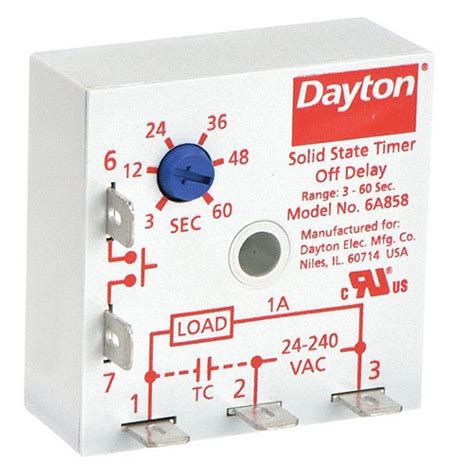 dayton surface relay mounting    ac single function encapsulated timing relay