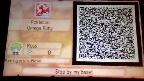 My Qr Code In My Secret Base For Pokemon Omega Ruby Youtube