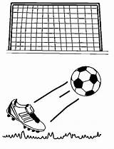 Goal Soccer Ball Clipart Coloring Cartoon Kicked Being Pages Game Kicking Cliparts Colouring Clip Make Library Kids Clipground sketch template