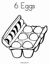 Eggs Coloring Carton Six Egg Clipart Pages Print Outline Easter Cliparts Dozen Food Twistynoodle Favorites Login Add Noodle Ham Built sketch template