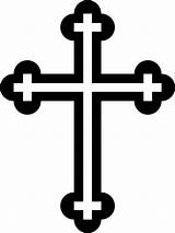 Catholic Orthodox Budded Vector Crosses Kreuz Silhouette Shapes Bulgarian sketch template