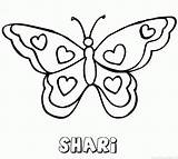 Shari Naam Kleurplaat Vlinder Dalmatiers sketch template