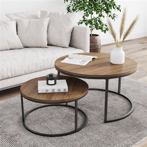 nathan james stella  modern nesting coffee table set   stacking living room accent