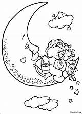 Coloring Pages Care Bear Bears Moon Bedtime Printable Adults Carebears Kleurplaat Book Ursinhos Para Print sketch template
