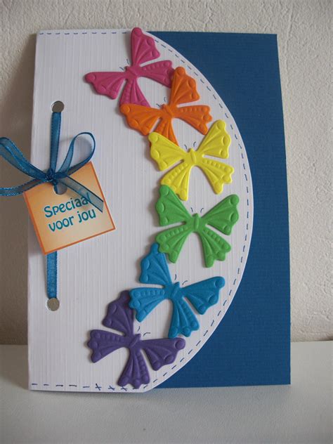 vlinderkaart met lekker felle kleuren cards handmade birthday cards paper cards