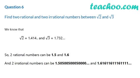 find  rational   irrational numbers  root   root