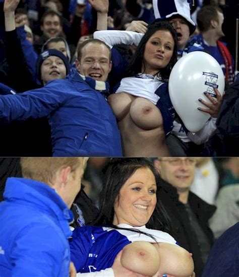 topless birmingham fan celebrates victory over arsenal big tits and big boobs at boobie blog
